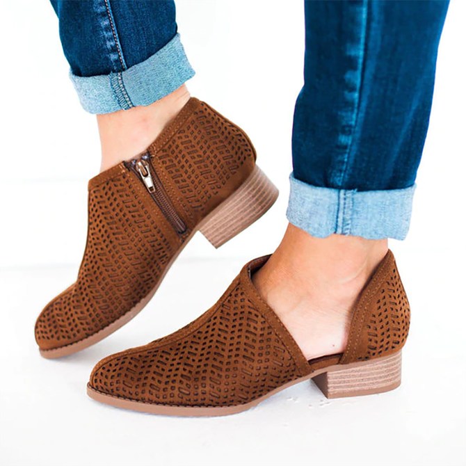 Women Fall Detailed Open Side Flat Sandals